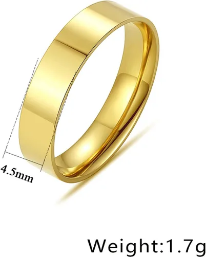 Miniatura 9 de Anillos chapados en oro de 14 quilates, anillos modernos de oro de banda ancha, anillos gruesos para mujeres y hombres