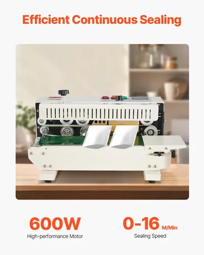 Miniatura 2 de VEVOR Máquina de sellado continuo de bandas de bolsas FR900K Máquina selladora de banda con control de temperatura digital Sellador de bolsas
