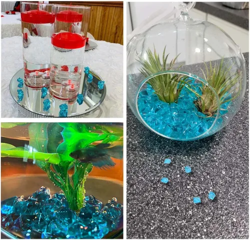 Miniatura 6 de 300 piedras de hielo acrílicas, piedras de hielo, cristales falsos a granel, diamantes de plástico para relleno de jarrón, decoración de boda, mesa