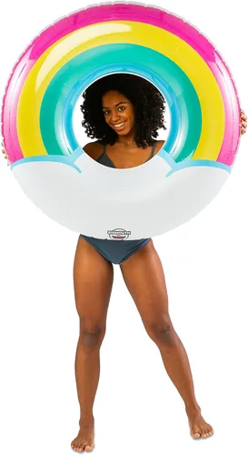 Miniatura 6 de BigMouth Inc. Tubo flotante inflable de más de 5 pies de ancho, anillo de natación, decoración de fiesta de piscina de verano al aire libre