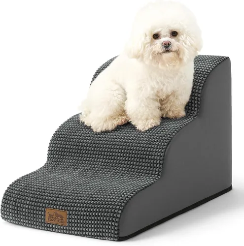 Miniatura 30 de COZY KISS Escaleras para perros pequeños de 11.8 pulgadas de alto, escalón curvado para cachorros, gatos mayores, rampa mediana para mascotas