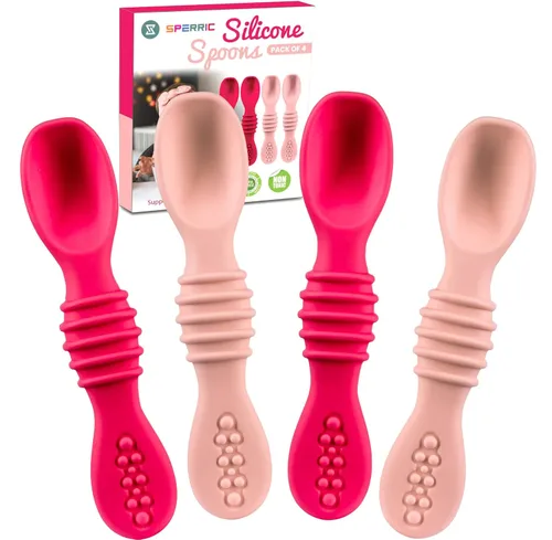 Cuchara de silicona para bebé, destete LED para bebés, cucharas de bebé de primera etapa, juego de cucharas de alimentación para bebés, apto para