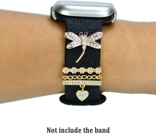 Miniatura 4 de Dijes decorativos de diamantes para mujer, anillos decorativos de diamantes para correas de Apple Watch de 1.929 in, 1.772 in, 1.732 in, 1.654 in