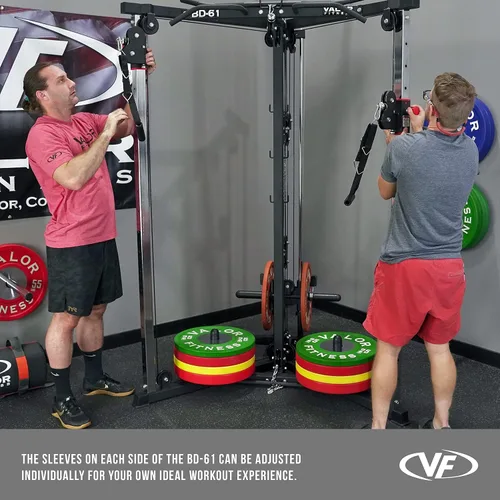 Miniatura 9 de Valor Fitness Máquina cruzada de cables – 17 posiciones ajustables con barras de dominadas y accesorios opcionales de paquete de peso máximo de 200