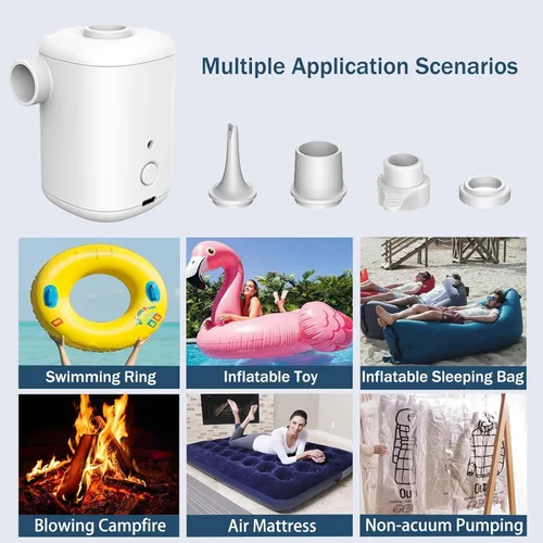 Miniatura 3 de Bomba de aire eléctrica, bomba de aire portátil con batería de 2000 mAh recargable por USB para inflar desinflar, desinflar para anillo de natación