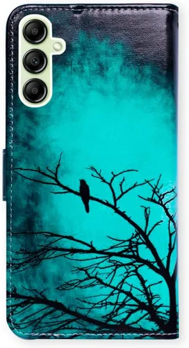 Miniatura 7 de Bcov Funda para Galaxy A14 5G, diseño de pájaro negro y verde con tapa para teléfono con ranura para tarjeta y soporte para Samsung Galaxy A14 5G