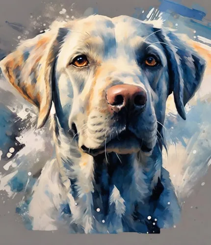 Miniatura 13 de ZMHZMY Pintura al óleo a mano de perro por números, pintura de Labrador Retriever sobre lienzo para adultos principiantes niños, 15.7 x 20.9
