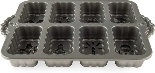 Miniatura 4 de Nordic Ware – Molde antiadherente de aluminio fundido Bakeware Holiday Mini Molde para pan, Molde para mini panes Navidad, Plateado