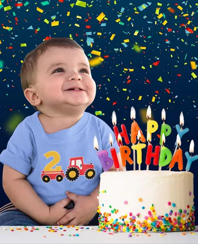 Miniatura 2 de Tstars Camisa de 2 años de edad para el segundo cumpleaños para niños, construcción de fiestas, tractores para niños