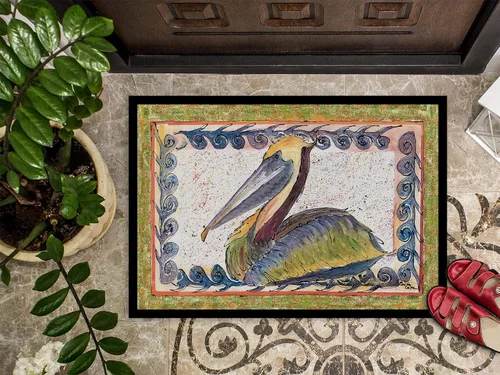 Miniatura 3 de Caroline's Treasures 8057-JMAT Pelican - Tapete para puerta delantera, 24 x 36 pulgadas, para interiores y exteriores, para entrada, antideslizante