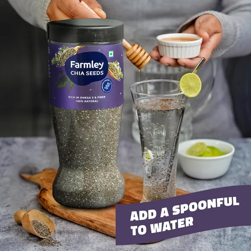 Miniatura 3 de Farmley Semillas de chía 2.20 libras, 35.26 onzas Semillas de chía crudas de primera calidad, superalimento negro crudo entero natural, proteína