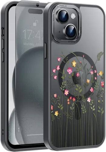 Miniatura 96 de Goodon Funda para iPhone 17 Pro con protector de pantalla de privacidad, compatible con Magsafe, a prueba de golpes, translúcida mate, bonita funda