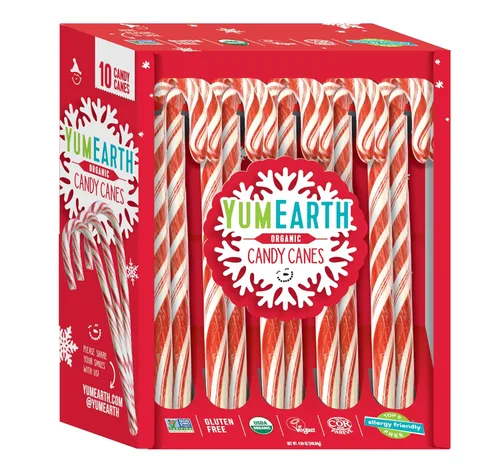 Miniatura 15 de YumEarth Bastones de caramelo orgánicos – Menta de tamaño matrimonial envueltos individualmente, aptos para alérgicos, sin OMG, sin gluten, veganos