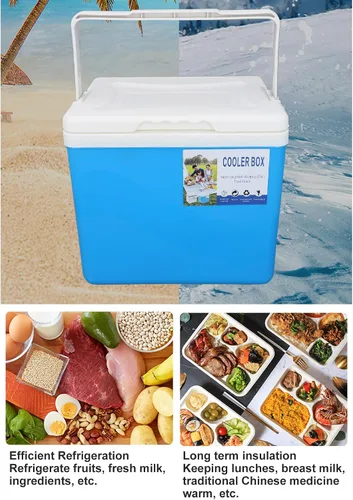 Miniatura 4 de Enfriador portátil aislado, enfriador duro pequeño de 10 litros con asa, a prueba de fugas, lonchera aislada al aire libre para picnic, campamento