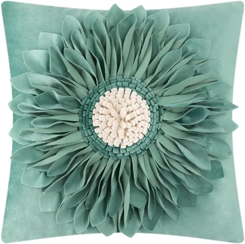 OiseauVoler - Funda de cojín 3D con diseño de girasol, hecha a mano, fundas decorativas para sofá, decoración rústica de sala de estar, 18x18
