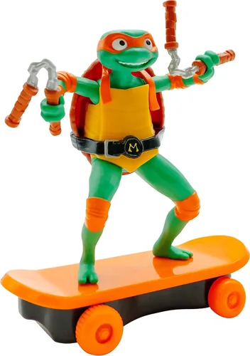Miniatura 2 de Teenage Mutant Ninja Turtles 12.7 cm Edición de película Sewer Shredders Michelangelo Figura de acción trituradora para edades 3+