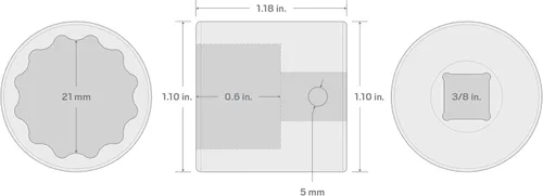 Miniatura 246 de TEKTON Encastre de 3/8 pulgadas x 0.669 in Zócalo de impacto de 12 puntos poco profundo SID12317