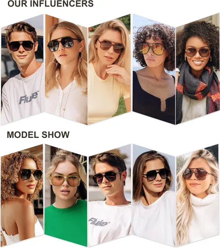Miniatura 3 de SOJOS Retro Square Polarized Aviator Trendy Sunglasses for Women and Men