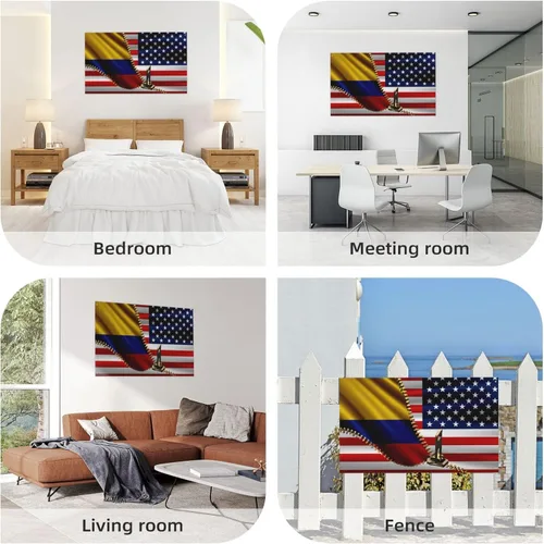 Miniatura 6 de Bandera de Estados Unidos y Colombia Colombiana Banderas para exteriores de 3 x 5 pies, tres capas de tela de costura de doble cara, impresión de 3