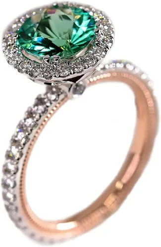 Anillos de compromiso con piedra natal, zafiro y esmeralda, para mujer, aniversario chapado en oro de 14 quilates, anillos de promesa de plata 925