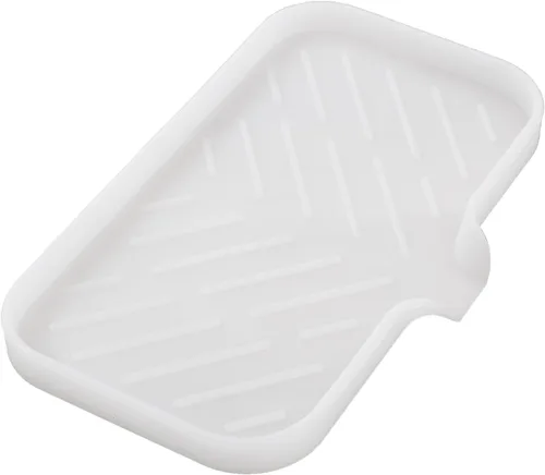 Miniatura 18 de MicoYang Jaboneras de baño de silicona con boquilla de drenaje, organizador de fregadero de cocina, soporte de esponja, bandeja de jabón para Azul