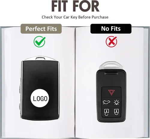 Miniatura 2 de Funda de Silicona Suave Premium para Llavero de Volvo de 4 Botones Laterales, Llavero de Servicio Pesado con Funda Compatible con Volvo XC40 XC60