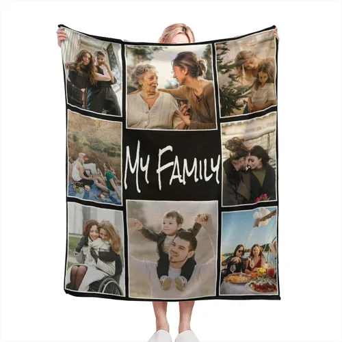 Miniatura 18 de Manta personalizada con fotos – Manta personalizada con fotos, regalos personalizados con imagen, manta de franela de vellón para esposa, marido