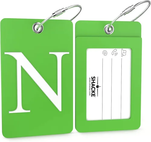 Miniatura 289 de Etiqueta de equipaje con inicial, totalmente flexible, con aro de acero inoxidable, letra G