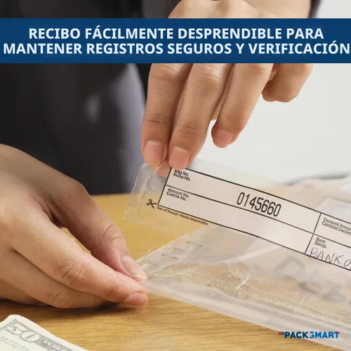 Miniatura 11 de Bolsas de plástico transparente de 9 x 12 pulgadas Depósitos bancarios seguros, manejo de efectivo o transporte seguro de divisas Códigos