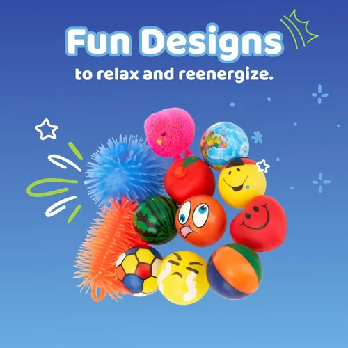 Miniatura 5 de Neliblu Pelotas antiestrés para niños y adultos – Paquete de 12 bolas sensoriales surtidas – Juguetes sensoriales para aliviar la ansiedad – Pelota