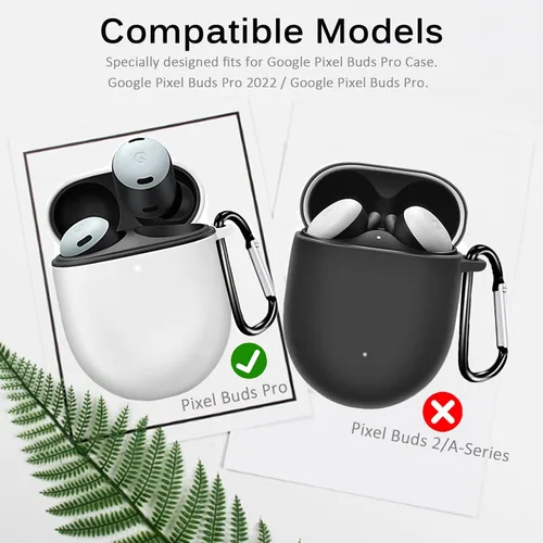 Miniatura 6 de Funda compatible con Google Pixel Buds Pro 2022, [LED frontal visible] [llavero] funda protectora de silicona para Google Pixel Pro (negro)