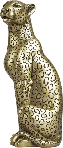 Miniatura 9 de Estatua de guepardo Pantera Negra Estatua de leopardo negro de 11 pulgadas de alto, resina moderna, escultura de animales, decoración de mesa