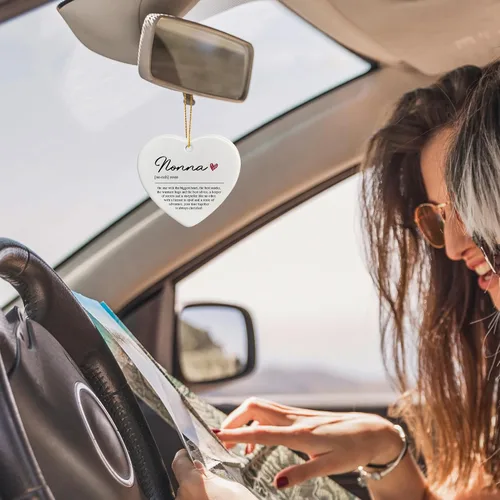 Miniatura 5 de Regalos para Nonna Adornos de Cerámica, Adorno Colgante de Corazón con Definición de Nonna para Decoración de Árbol de Navidad o Coche, Regalos