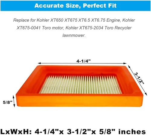 Miniatura 3 de 14 083 15-S 14 083 16-S Reemplazo del filtro de aire para motor de cortacésped Kohler XT650 XT675, piezas de cortacésped (1)
