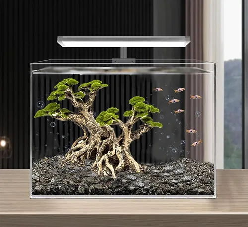 Miniatura 2 de Novelsite Decoración de Pecera - Árboles Bonsái con Musgo Artificial - Rocas de Acuario para Paisajismo Acuático - Hecho de Arenisca, Decoraciones