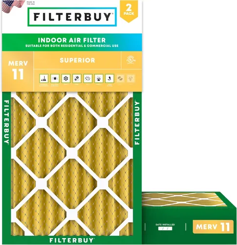 Miniatura 15 de Filterbuy Filtro de aire MERV 11 de 8 x 14 x 1 pulgadas para defensa de mascotas y alergias (paquete de 2), filtros electrostáticos plisados