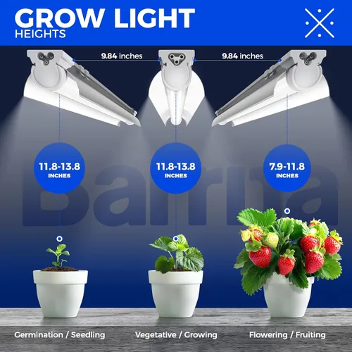 Miniatura 5 de Barrina Luces de cultivo para plantas de interior, 3 pies, 5000 K, luz diurna blanca de espectro completo, 180 W (6 x 30 W, equivalente a 1000 W)