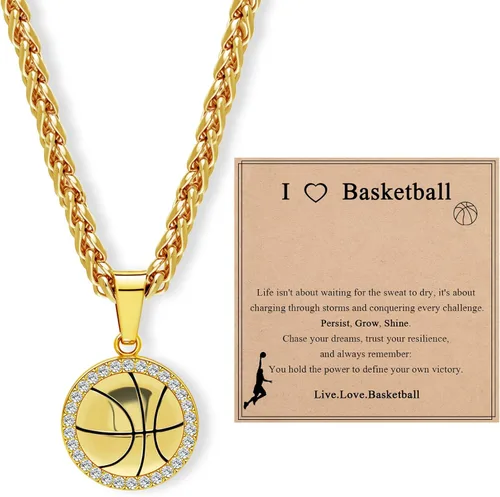Miniatura 10 de Collar con colgante deportivo para hombres, mujeres, adolescentes, fútbol, baloncesto, béisbol, fútbol, deportes, regalos para fanáticos del