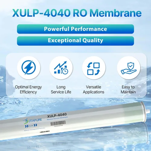 Miniatura 6 de JTAPURE Membrana XULP 4040 RO, filtro de ósmosis inversa de presión extra baja de 4 x 40 pulgadas, 2600 GPD de alto flujo a 100 PSI, rechazo estable
