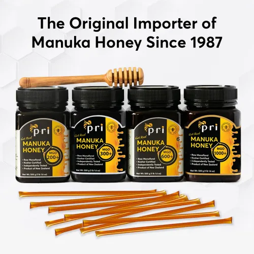 Miniatura 6 de P.R.I Palitos de miel de Manuka, certificado MGO 60+, miel de Manuka cruda de Nueva Zelanda, perfectos para llevar, 10