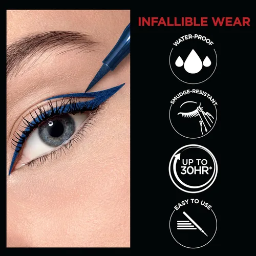 Miniatura 6 de L'Oreal Paris Cosmetics Makeup Infallible Grip Delineador de ojos de fieltro de precisión, resistente a las manchas, delineador de ojos impermeable