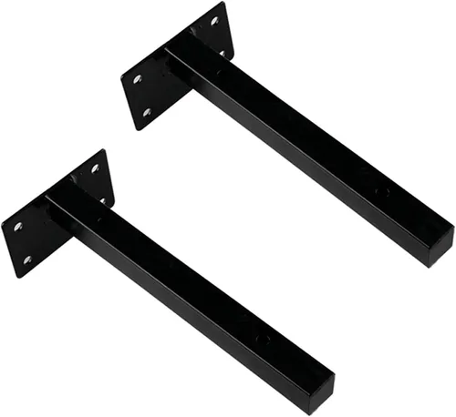 Soporte para estante de tubo cuadrado de hierro en T flotante oculto, para el hogar, cocina, sala de estar, oficina, soportes decorativos para