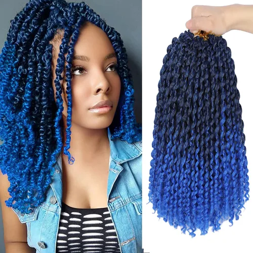 Miniatura 10 de Cabello Passion Twist de 30 pulgadas, cabello rubio de ondas de agua con ganchillo para mujeres, cabello rubio Passion Twist de ganchillo largo 27#