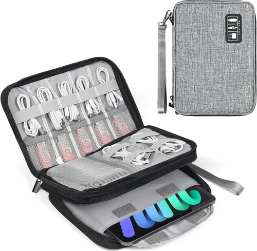Miniatura 8 de Luxtude Bolsa organizadora de cables, bolsa organizadora de cables de viaje, organizador electrónico de viaje para cargadores y cables, bolsa