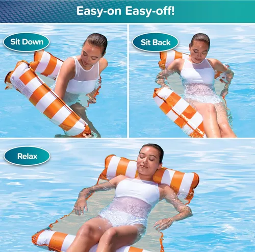 Miniatura 6 de Aqua Original Hamaca de Piscina y Hamaca de Agua Monterey 4 en 1 y Flotador - Flotadores de piscina inflables multiusos para adultos
