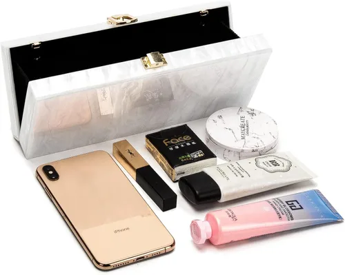 Miniatura 5 de Bolso de mano de acrílico para mujer, bolso de mano de acrílico de perlas largas para cenas, fiestas, bodas, iPhone