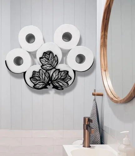 Miniatura 11 de Black Antler - Soporte de papel higiénico de metal, organizador de papel higiénico decorativo de metal para baños, capacidad para 8 rollos