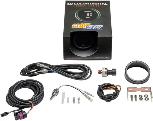 Miniatura 6 de GlowShift Kit de manómetro digital de doble Celsius de 10 colores y temperatura de barra - para aumento, PSI de aceite, agua y temperatura trans.