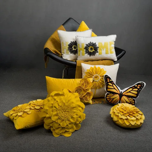 Miniatura 9 de JWH - Funda de cojín decorativa con diseño de girasol en 3D y detalles bordados para la sala, dormitorio, oficina o sofá, 14 x 20 pulgadas