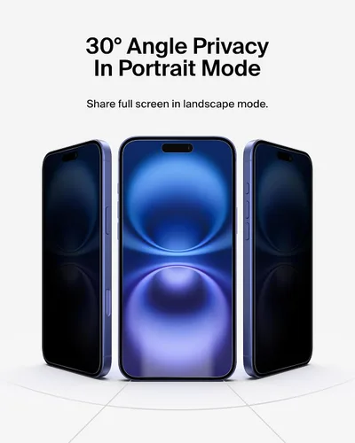 Miniatura 4 de Belkin ScreenForce InvisiGlass - Protector de pantalla de privacidad para iPhone 16 Plus, protección contra impactos resistente a los arañazos